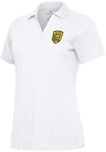 Antigua New Mexico United Womens White Tribute Short Sleeve Polo Shirt
