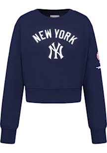 Pro Standard New York Yankees Girls Navy Blue Classic Essentials Long Sleeve T-Shirt