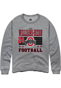 Sam Williams-Dixon Rally Mens Grey Ohio State Buckeyes NIL Striped Player Crew