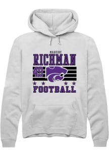 Maguire Richman Rally Mens White K-State Wildcats NIL Striped Player Hood