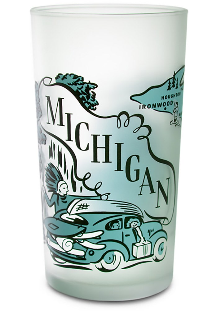 Michigan Frosted Glass Pint Glass