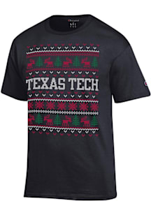 Champion Texas Tech Red Raiders Black Christmas Short Sleeve T Shirt