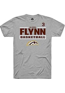 Olivia Flynn Western Michigan Broncos Grey NIL Stacked Box Short Sleeve Player T Shirt