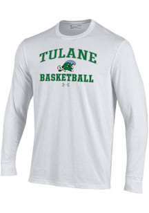 Under Armour Tulane Green Wave White Basketball Performance Long Sleeve T Shirt
