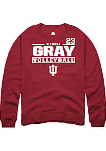 Victoria Gray Indiana Hoosiers Mens Crimson NIL Stacked Box Player Crew