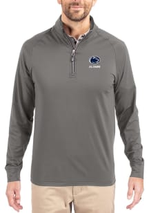 Mens Penn State Nittany Lions Graphite Cutter and Buck Alumni Adapt Eco Knit Qtr Zip Pullover