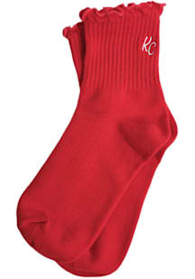 Kansas City KC Red Ruffle Womens Crew Socks