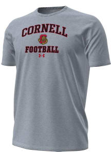 Under Armour Cornell Big Red Grey Football Performance Short Sleeve T Shirt