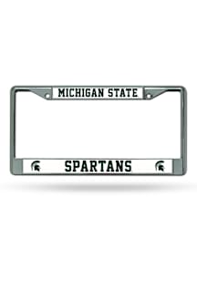 Michigan State Spartans Premium Chrome License Plate Frame - Silver