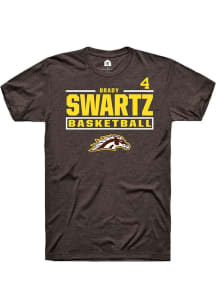 Brady Swartz Rally Mens Brown Western Michigan Broncos NIL Stacked Box Player T Shirt