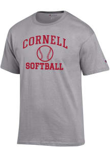 Champion Cornell Big Red Grey Softball Jersey Short Sleeve T Shirt