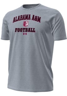 Under Armour Alabama A&amp;M Bulldogs Grey Football Performance Short Sleeve T Shirt