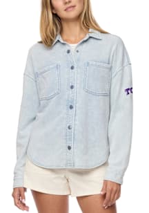 TCU Horned Frogs Womens Blue Bristol Terry Light Weight Jacket