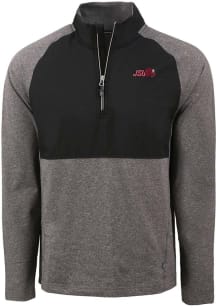 Cutter and Buck Jacksonville State Gamecocks Mens Black Adapt Eco Hybrid Long Sleeve Qtr Zip Pullo..