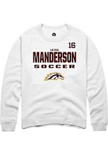 Jaida Manderson Western Michigan Broncos Mens White NIL Stacked Box Player Crew