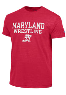 Maryland Terrapins Red Champion Wrestling Short Sleeve Fashion T Shirt