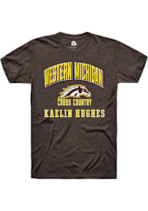 Kaelin Hughes Western Michigan Broncos Brown NIL Arch Logo Short Sleeve Player T Shirt