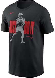 Drake Maye New England Patriots Black Just Do it Short Sleeve Player T Shirt