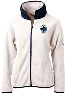 Cutter and Buck Vancouver Whitecaps FC Womens White Cascade Sherpa Light Weight Jacket