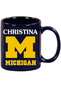 Michigan Wolverines 11 oz CHRISTINA Ceramic Mug - Navy Blue