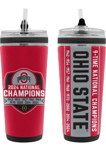 Red Ohio State Buckeyes 2024 Football National Champions Straw Stainless Steel Bottle