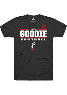 Caleb Goodie Rally Mens Black Cincinnati Bearcats NIL Stacked Box Player T Shirt