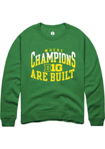 Mens Big Ten Kelly Green Rally Champs Arch Crew Sweatshirt