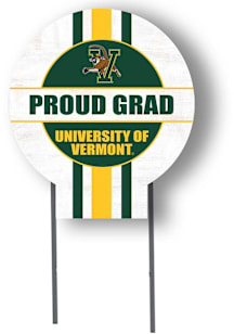 Vermont Catamounts KH Sports Fan 20x20 Circle Yard Sign with Stakes Proud Grad Yard Sign - White