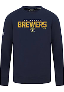 Levelwear Milwaukee Brewers Navy Blue Mandate Carve Long Sleeve T Shirt