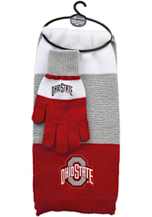Tricolor Glove Set Ohio State Buckeyes Womens Scarf - Red