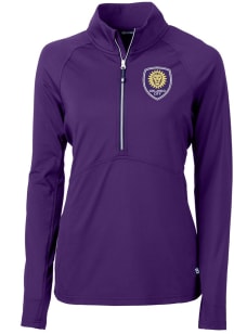 Cutter and Buck Orlando City SC Womens Purple Adapt Eco Qtr Zip Pullover
