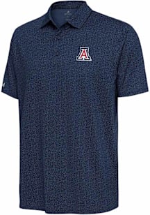 Antigua Arizona Wildcats Mens Navy Blue Blooming Short Sleeve Polo