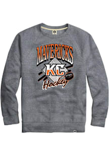Rally Kansas City Mavericks Mens Grey Retro Diamond Long Sleeve Fashion Sweatshirt