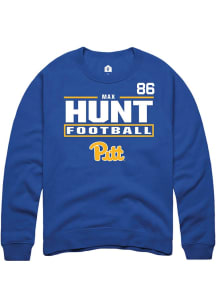 Max Hunt Rally Mens Blue Pitt Panthers NIL Stacked Box Player Crew