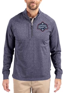 Cutter and Buck UConn Huskies Mens Navy Blue 2025 National Champions Adapt Eco Long Sleeve Qtr Zip..