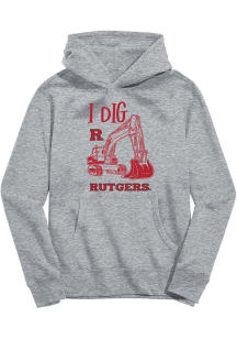 Youth Rutgers Scarlet Knights Grey Vive La Fete Excavator Long Sleeve Hooded Sweatshirt