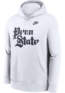 Mens Penn State Nittany Lions White Nike Throwback Hooded Sweatshirt