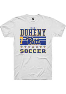 Sofia Doheny Rally Mens White Pitt Panthers NIL Striped Player T Shirt