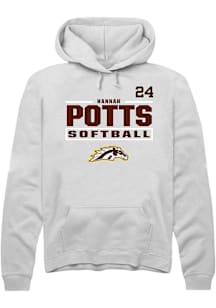 Hannah Potts Western Michigan Broncos Mens White NIL Stacked Box Player Hood