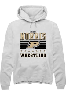 Dustin Norris Rally Mens White Purdue Boilermakers NIL Striped Player Hood