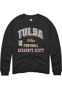 Dedaunte Scott Rally Mens Black Tulsa Golden Hurricane NIL Arch Logo Player Crew