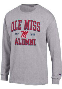 Champion Ole Miss Rebels Grey Est Alumni Jersey Long Sleeve T Shirt