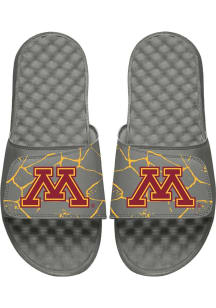 iSlide Primary 3 Pack Lifestyle Sock Minnesota Golden Gophers Mens Slides - Grey