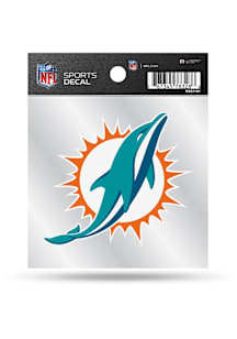 Miami Dolphins 4x4 Clear Backer Auto Decal - Blue