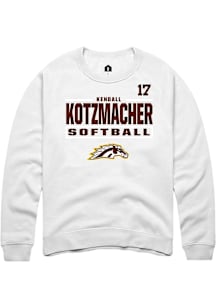 Kendall Kotzmacher Western Michigan Broncos Mens White NIL Stacked Box Player Crew