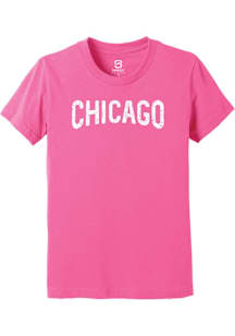 Summit Sportswear Chicago Girls Pink Arch Wordmark Short Sleeve Tee