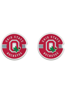 White Ohio State Buckeyes Helmet Set of 2 Car Coaster