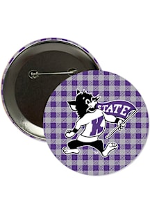 K-State Wildcats 3" Plaid Varsity Willie Button - Purple