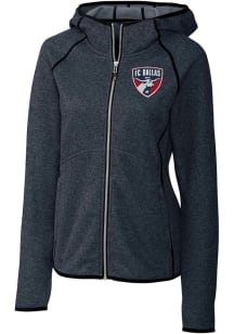 Cutter and Buck FC Dallas Womens Navy Blue Mainsail Long Sleeve Full Zip Jacket
