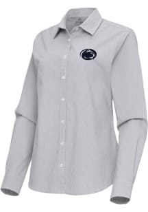 Womens Penn State Nittany Lions Ash Antigua Porter Long Sleeve Dress Shirt